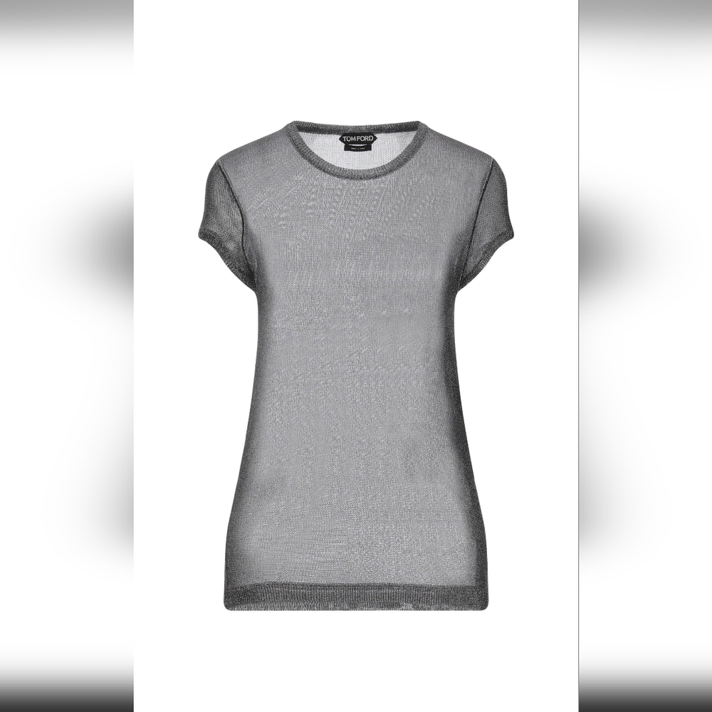 Tom Ford Silver Mesh Short Sleeve Top